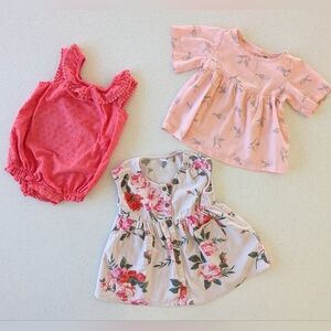 Old Navy Set Of 3 Spring / Summer Pieces - Pink, Floral, Bird Print